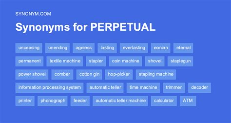 perpetual synonym|PERPETUAL Synonyms: 99 Similar and Opposite Words.